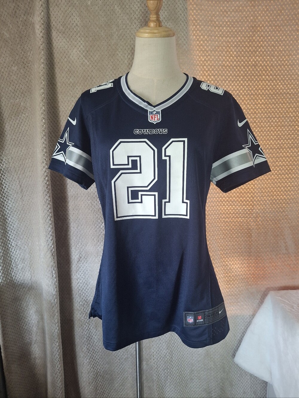 Nike Women’s Dallas Cowboys #21 Jersey in Navy and White